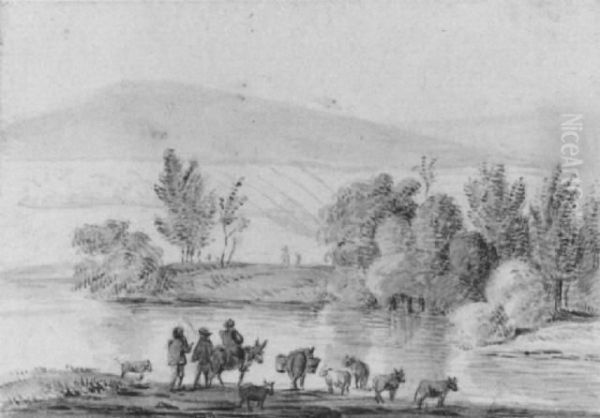 Flusslandschaft Mit Hirtenstaffage - view 1