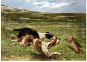 Chasse Au Lievre Par Chiens Courants by Edmond Van Der Meulen