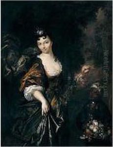 Portrait Of A Lady With A Page, Three-quarter Length, Holding A Branch Of Grapes Portrait Of A Lady With A Page, Three-quarter Length, Holding A Branch Of Grapes