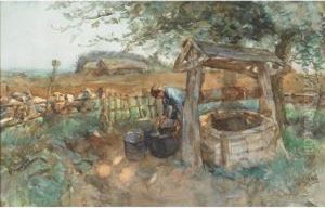 Feeding The Sheep by Willem Van Der Nat