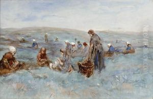 Fishing-net Menders In Thedunes by Willem Van Der Nat