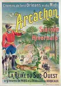 Poster advertising the seaside resort of Arcachon