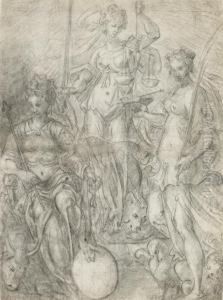 An Allegory Of Temperance, Justice And Liberality by Jan van der Straet