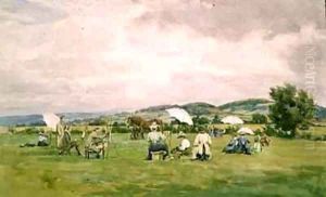 Sketching party in Cotswolds by May Francis