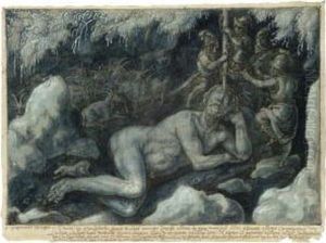Ulysses And His Companions Blinding The Sleeping Cyclops Polyphemus by Jan van der Straet