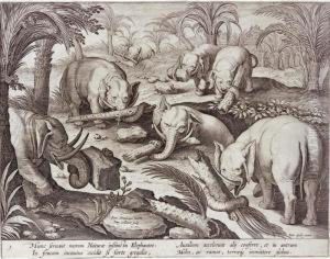 Venationes Ferarum, Avium, 
Piscium. Pugnae Bestiariorum: &amp; Mutuae Bestiarum, Depictae A Ioanne 
Stradano. [amsterdam, C.1630] by Jan van der Straet