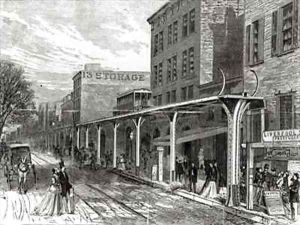 Elevated Railway in Greenwich Street New York by Stanley Fox