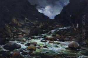 Mountain Stream by Petrus van der Velden