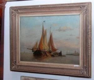 Schiffe Auf See. by Petrus van der Velden