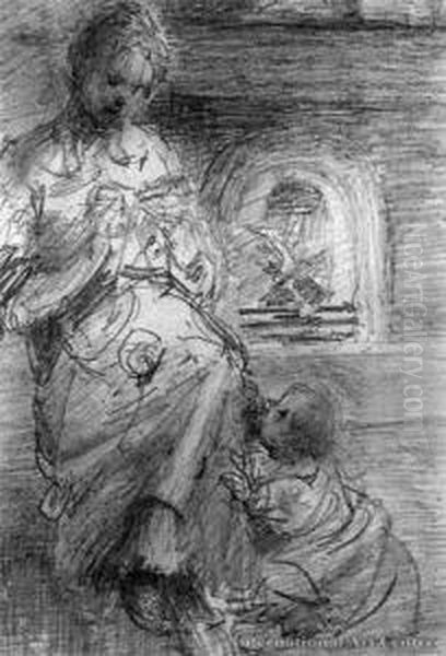 Mother And Melba, Fireside Study - view 1