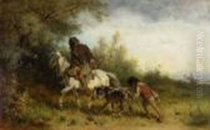 Zigeuner Mit Gestohlenem
 Kalb. by Adolf van der Venne