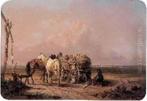 La Halte Des Paysans by Adolf van der Venne