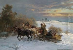 Winterlichen Jagd by Fritz van der Venne
