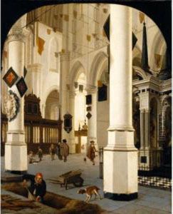 The Interior Of The Nieuwe Kerk 
In Delft Taken From The South-east, With The Tomb Of William The Silent