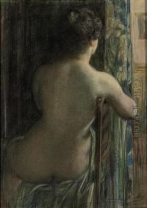 Naaktstudie: A Seated Nude by Nicolaas Van Der Waay