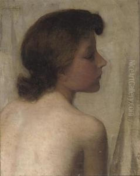 Naakt Studie: Portrait Of A Girl En Profil - view 1