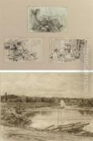 Three Studies Of Figures On A Boat - view 1