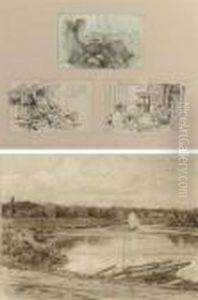 Three Studies Of Figures On A Boat by Nicolaas Van Der Waay