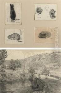 Four Studies Of Cats by Nicolaas Van Der Waay