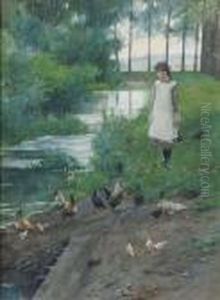 Zuidelijke Wandelweg Amsterdam: A Girl Returning Home From School by Nicolaas Van Der Waay