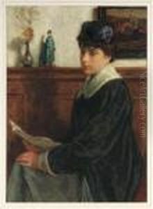 Portrait Of A Young Woman Seated, Holding A Letter by Nicolaas Van Der Waay