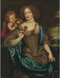 Ritratto Di Giovane Gentildonna Con Una Rosa In Mano by Adriaen Van Der Werff