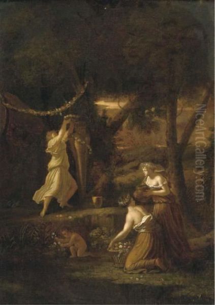 Nymphs Decorating A Herm With Garlands - view 1