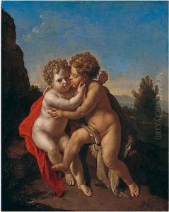 The Infant Christ And The Infant
Saint John The Baptist Playing In A Mountainous Landscape by Pieter van der Werff