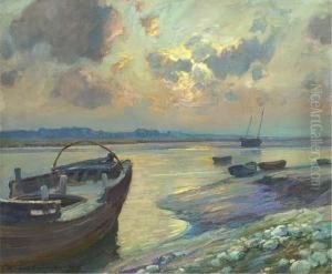 Sunset Over The Estuary by Harry van der Weyden