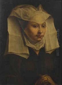 Portrait Of A Lady, Bust-length, In A Brown Dress With A White Headdress by Rogier van der Weyden