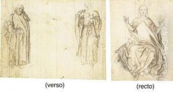 Christ As Salvator Mundi (recto); Saint Andrew And Saint John Theevangelist (verso) - view 1
