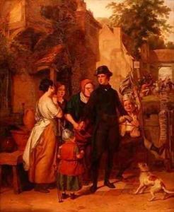 The Parting a Recruit Taking Leave of his Family by Robert Farrier