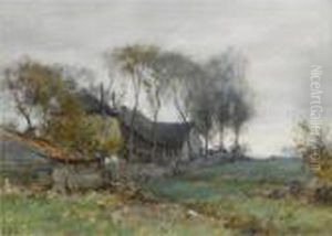 A Farmhouse In A Polder Landscape by Chris Van Der Windt