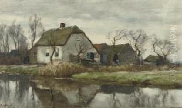 A Farmhouse Along A Stream - view 1