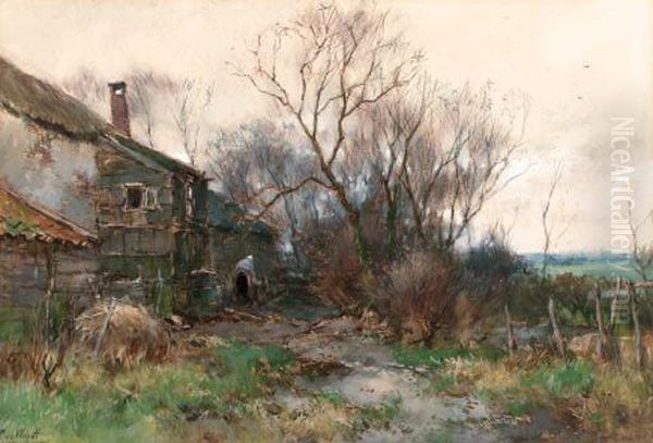 A Peasantwoman At Work On A Farmyard - view 1