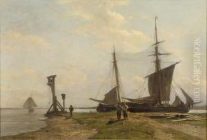 Anlegestelle Auf Der Schelde.