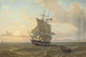 Setting Course At Sunset by W.A. van Deventer