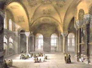 Haghia Sophia plate 12 the Meme Gallery in the south west corner by Gaspard Fossati