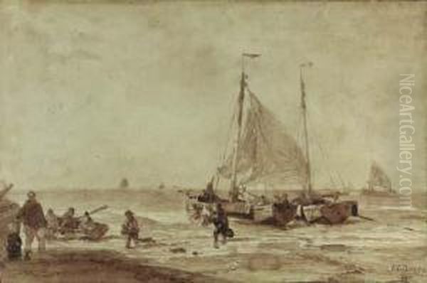 Fishermen Unloading Their Catch - view 1