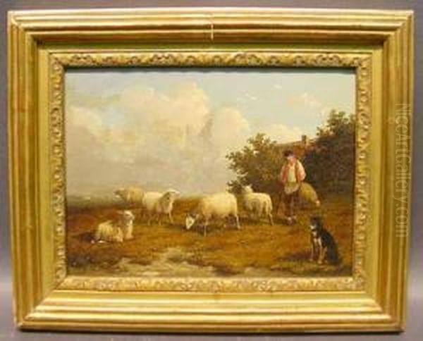 Shepherd With His Flock - view 1