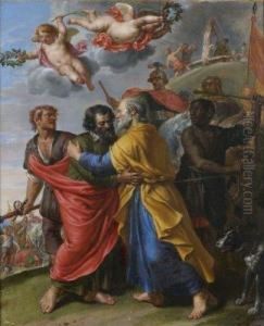 La Derniere Rencontre De Saint Pierre Et Saint Paul. by Abraham Jansz. van Diepenbeeck