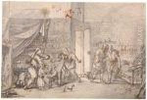 The Visit Of Elizabeth And John The Baptist To The House Ofmary, Joseph And Jesus by Abraham Jansz. van Diepenbeeck