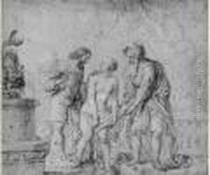 Suzanne Et Les Vieillards by Abraham Jansz. van Diepenbeeck
