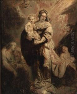 The Virgin And Child Triumphant Over Sin - En Grisaille