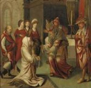 The Presentation In The Temple by Jan van Dornicke