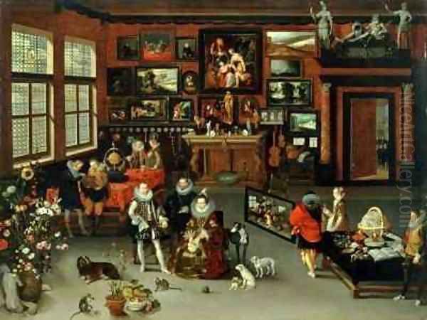 Archduke Albert 1559 c 1621 and Archduchess Isabella 1566-1633 Visiting a Collectors Cabinet - view 1