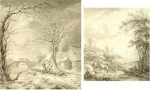 Shepherds In A Landscape by Egbert Van Drielst