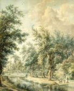 Landscape With A River Near Elswout by Egbert Van Drielst