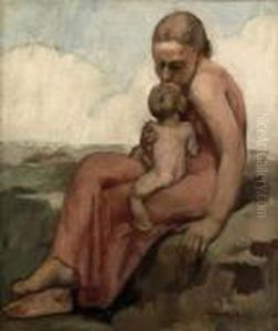 Maternite: Mother And Child by Albert Van Dyck