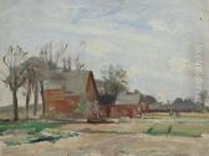 Landscape With Houses And Bare Trees by Albert Van Dyck